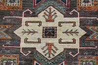 Super Kazak Afghan Rug – Charcoal Stella