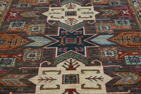 Super Kazak Afghan Rug – Charcoal Stella