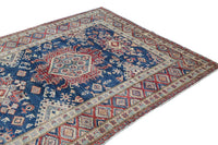 Super Kazak Afghan Rug – Oceanic Mandala
