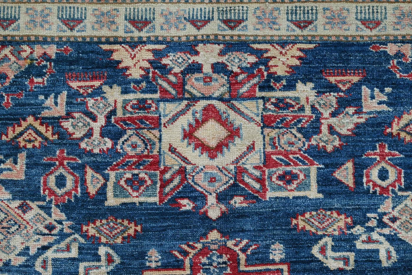 Super Kazak Afghan Rug – Oceanic Mandala