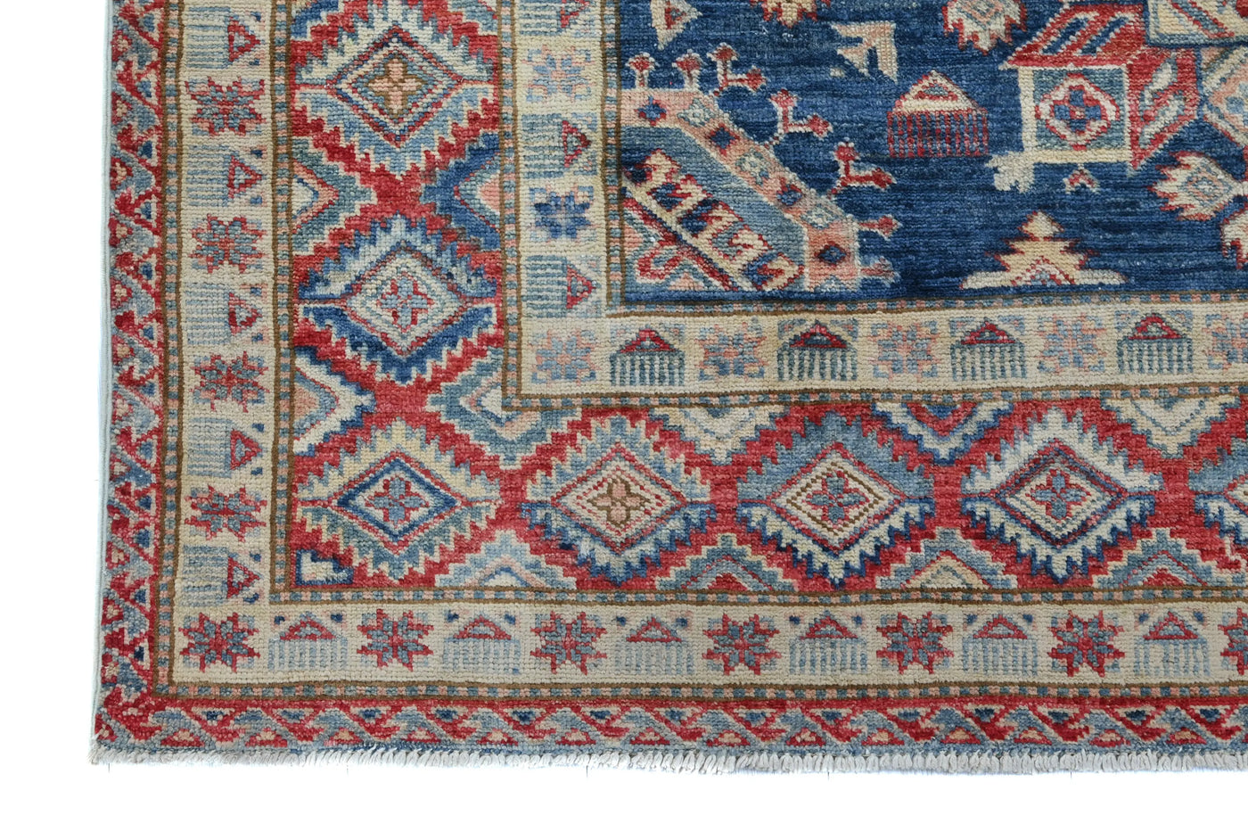 Super Kazak Afghan Rug – Oceanic Mandala