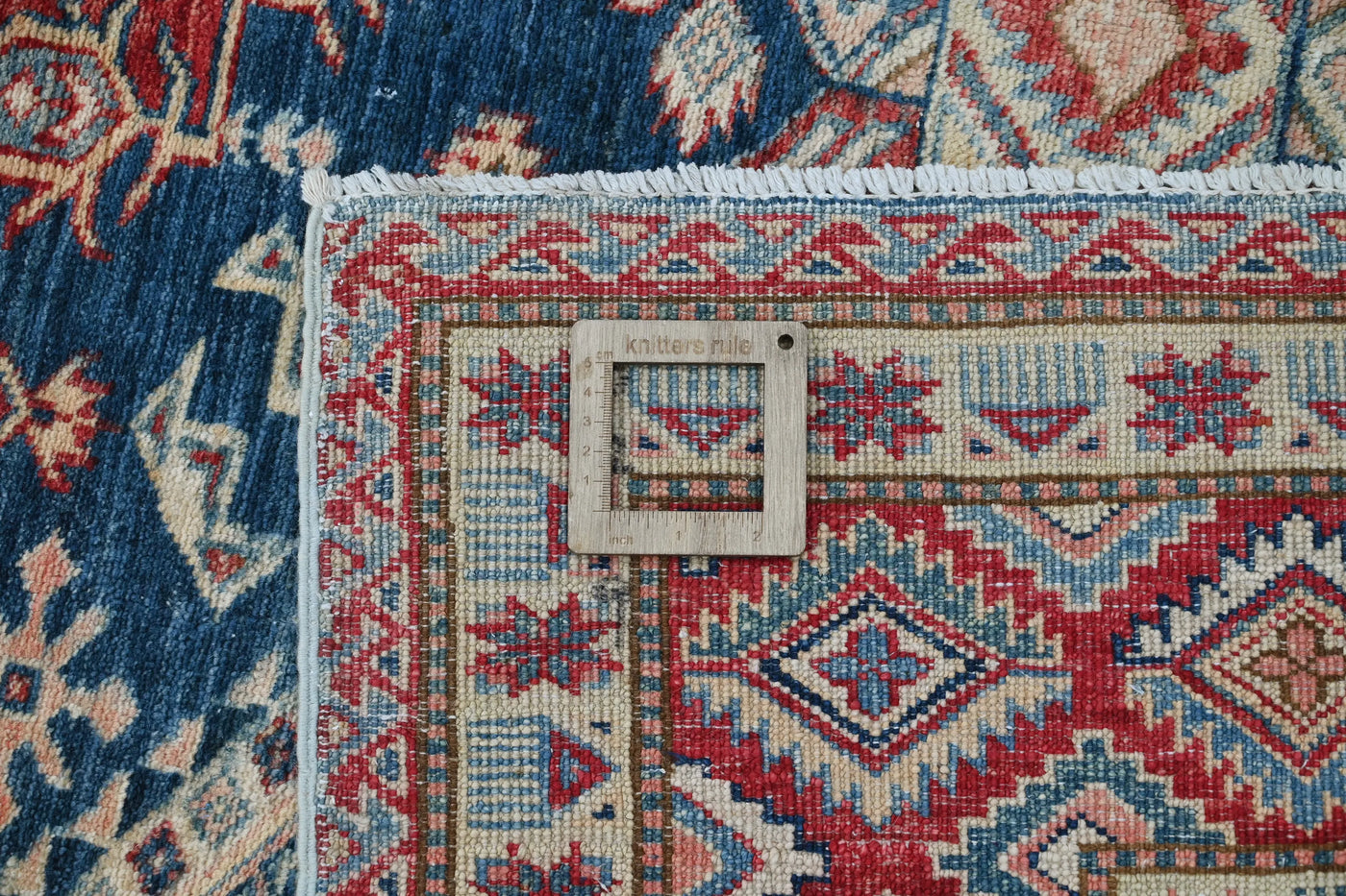 Super Kazak Afghan Rug – Oceanic Mandala