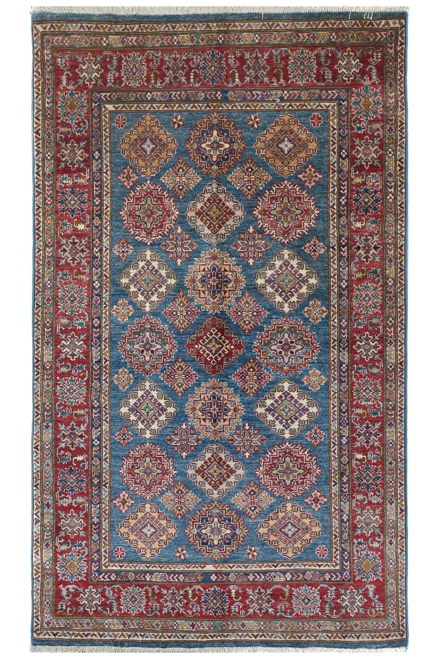 Super Kazak Afghan Rug – Marine Mosaic