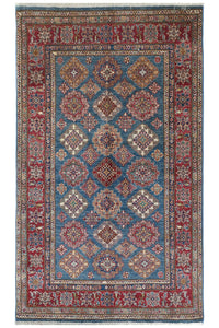 Super Kazak Afghan Rug – Marine Mosaic