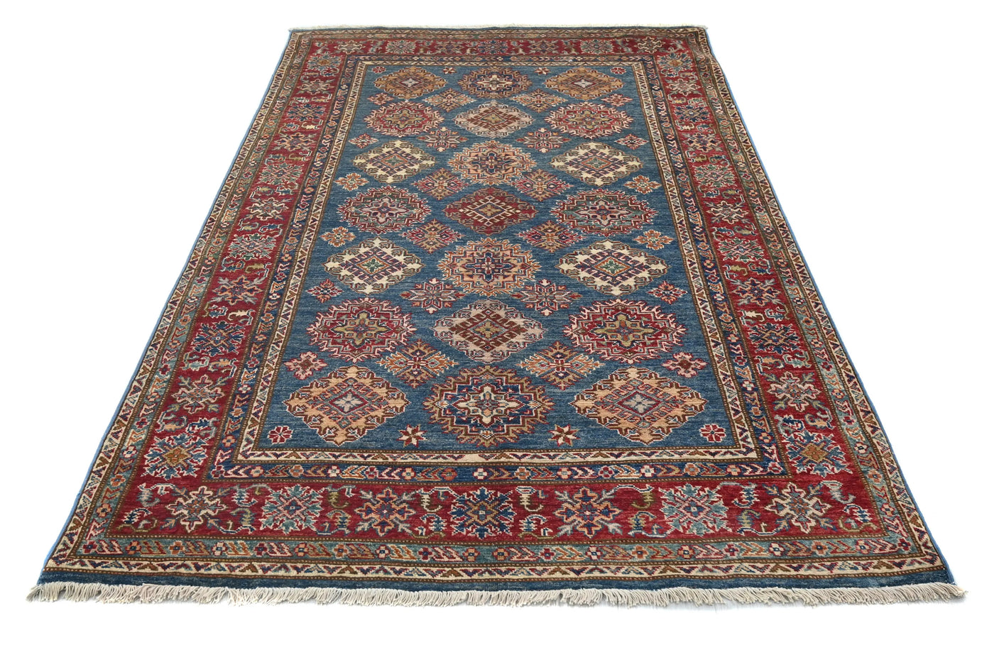 Super Kazak Afghan Rug – Marine Mosaic