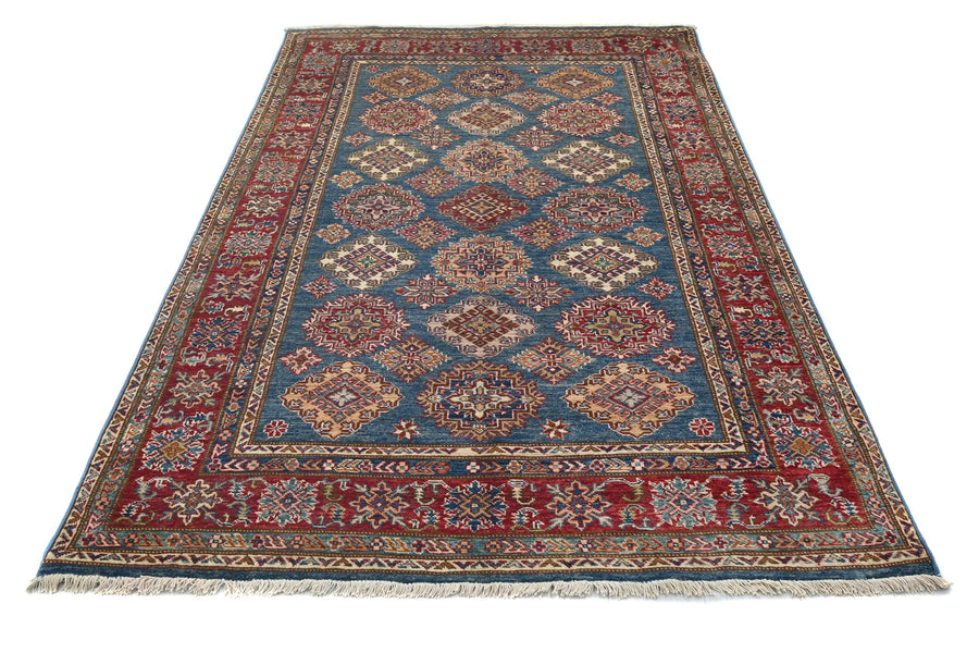 Super Kazak Afghan Rug – Marine Mosaic