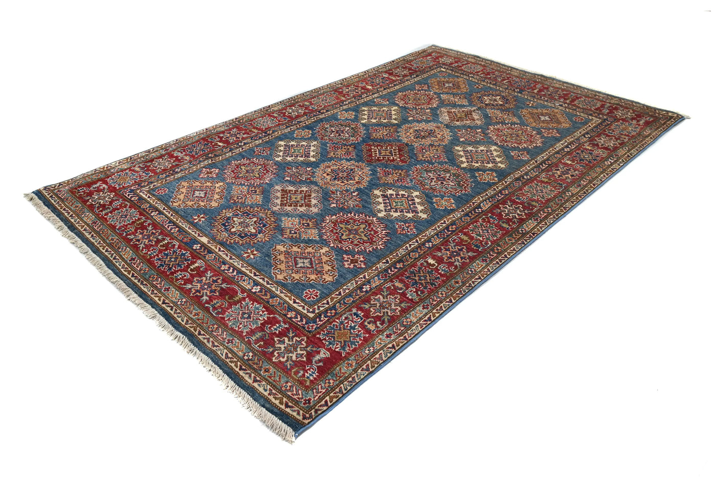 Super Kazak Afghan Rug – Marine Mosaic