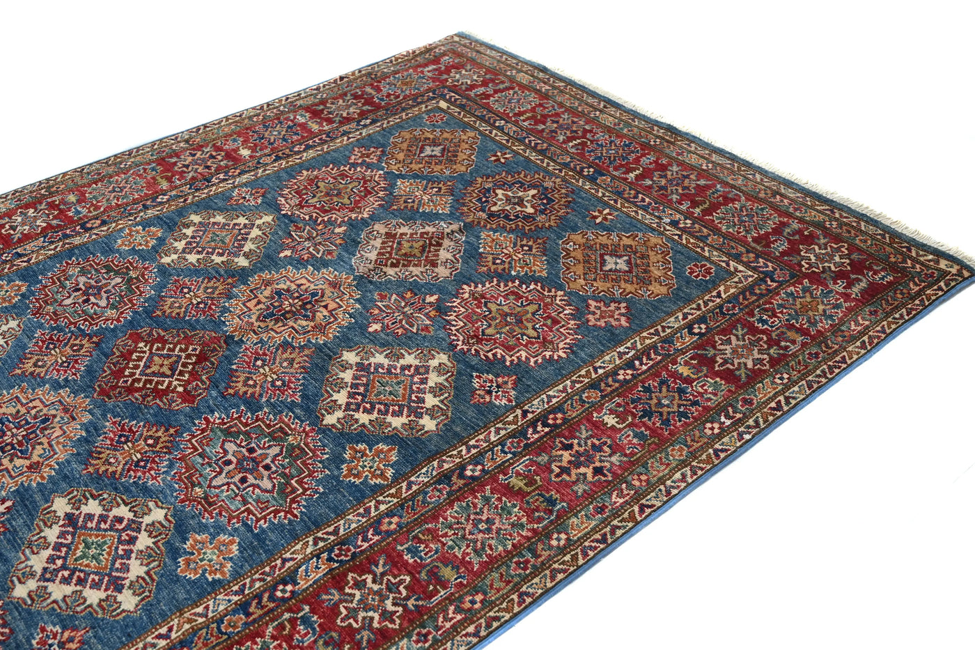 Super Kazak Afghan Rug – Marine Mosaic