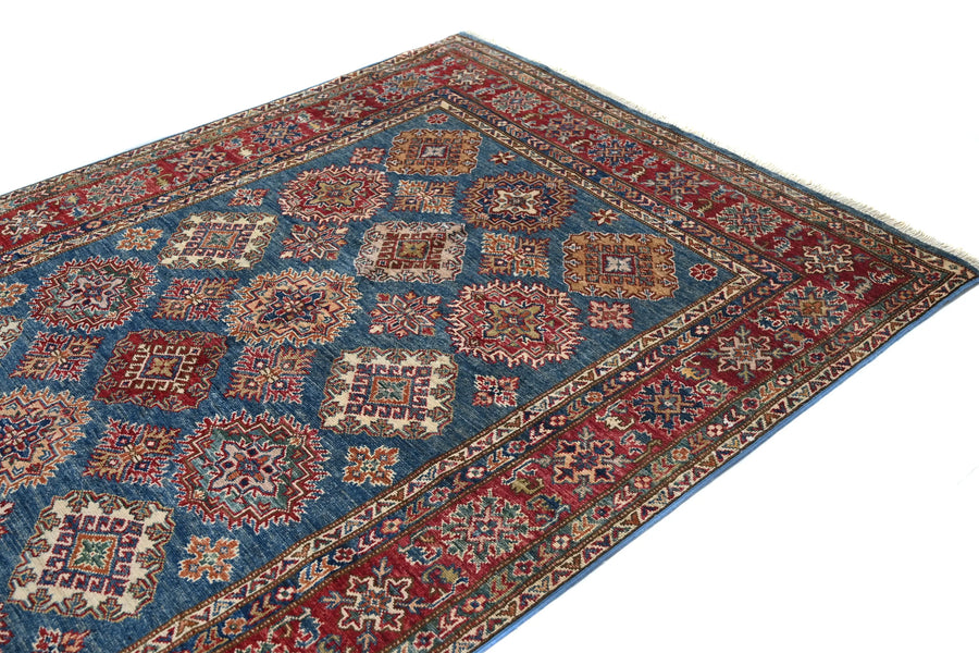 Super Kazak Afghan Rug – Marine Mosaic