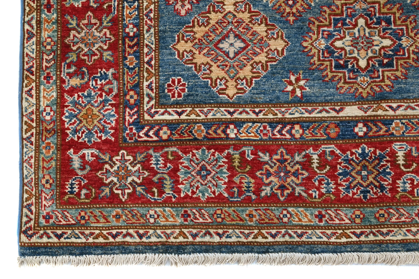 Super Kazak Afghan Rug – Marine Mosaic