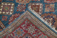 Super Kazak Afghan Rug – Marine Mosaic