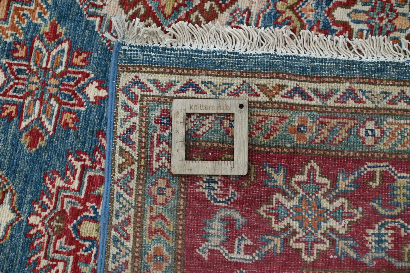Super Kazak Afghan Rug – Marine Mosaic
