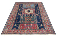 Super Kazak Afghan Rug – Alabaster Triptych