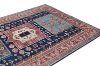 Super Kazak Afghan Rug – Alabaster Triptych
