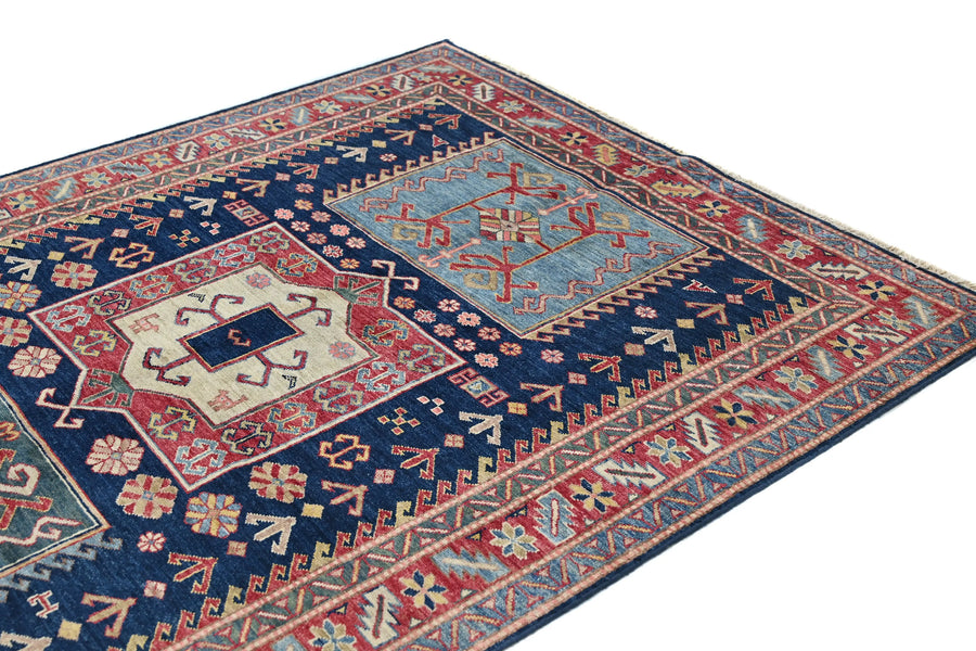 Super Kazak Afghan Rug – Alabaster Triptych