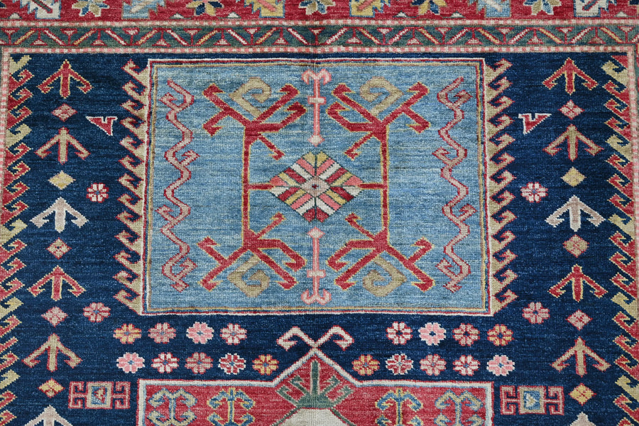 Super Kazak Afghan Rug – Alabaster Triptych