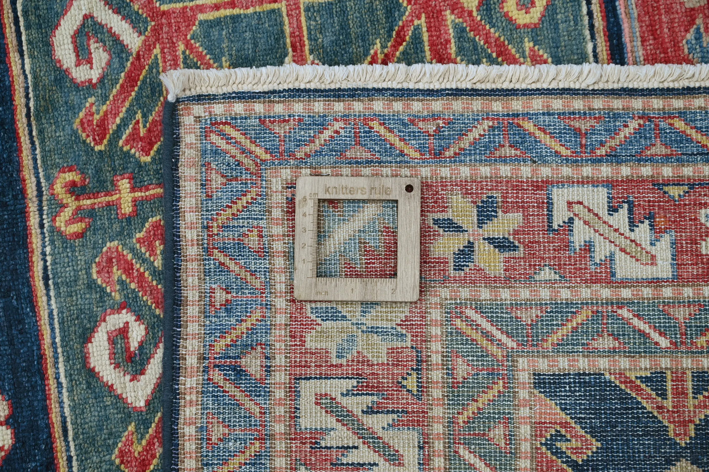 Super Kazak Afghan Rug – Alabaster Triptych
