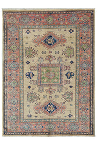 Super Kazak Afghan Rug – Oatmeal Medallion