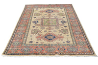 Super Kazak Afghan Rug – Oatmeal Medallion