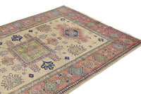 Super Kazak Afghan Rug – Oatmeal Medallion