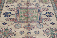 Super Kazak Afghan Rug – Oatmeal Medallion