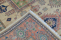Super Kazak Afghan Rug – Oatmeal Medallion