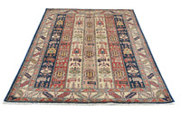 Super Kazak Afghan Rug – Cream Stripe