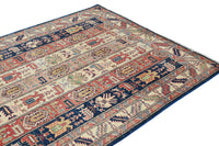 Super Kazak Afghan Rug – Cream Stripe
