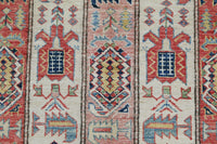 Super Kazak Afghan Rug – Cream Stripe