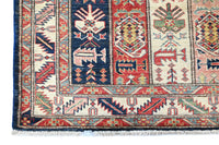 Super Kazak Afghan Rug – Cream Stripe