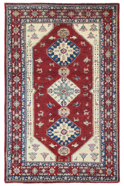 Afghan Super Kazak Rug, 142 x 222 cm