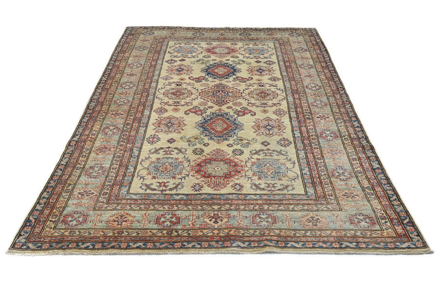 Super Kazak Afghan Rug – Ivory Blossom