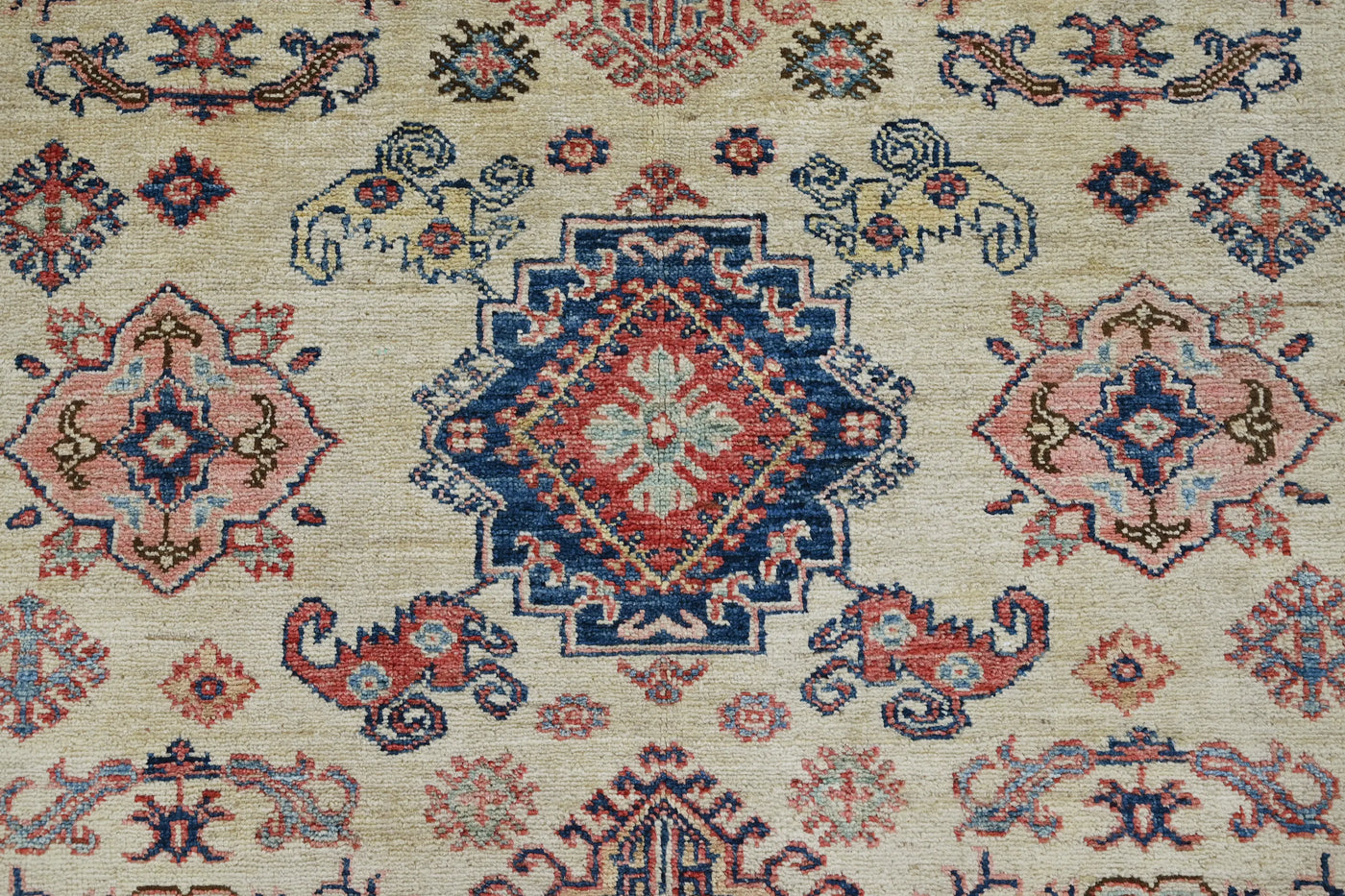 Super Kazak Afghan Rug – Ivory Blossom
