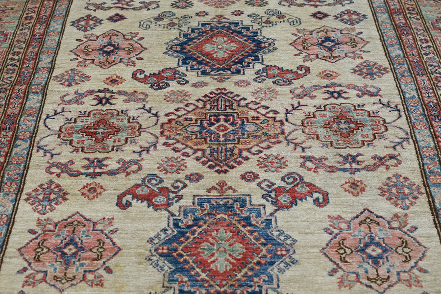 Super Kazak Afghan Rug – Ivory Blossom