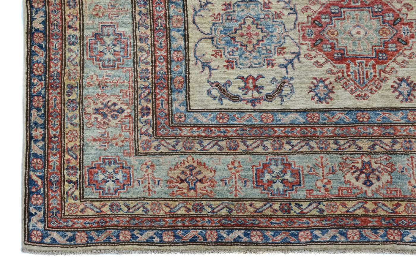 Super Kazak Afghan Rug – Ivory Blossom