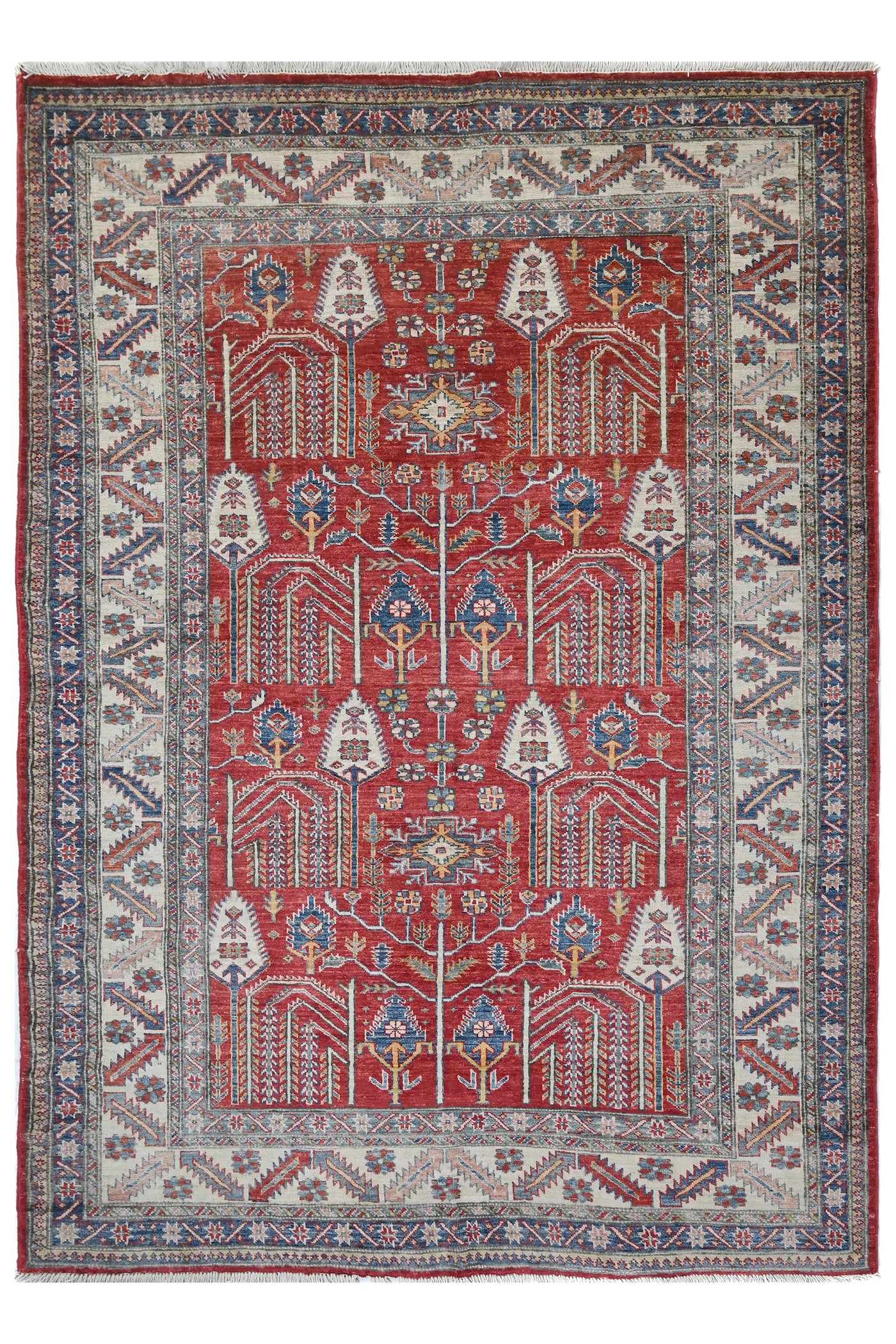 Super Kazak Afghan Rug – Scarlet Arbor