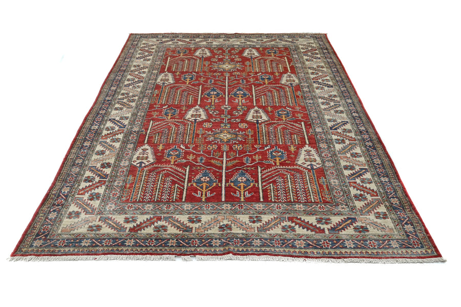 Super Kazak Afghan Rug – Scarlet Arbor