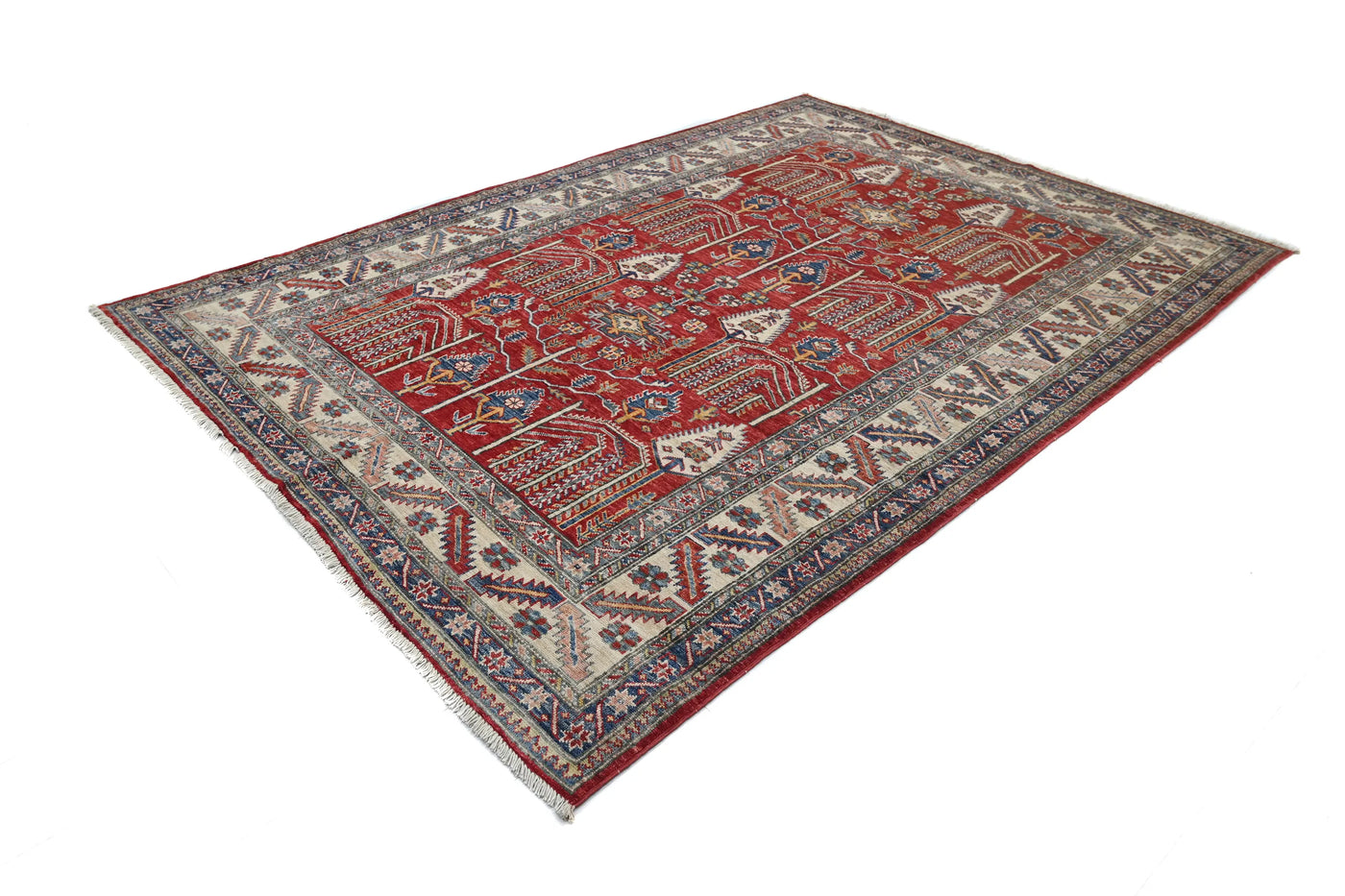 Super Kazak Afghan Rug – Scarlet Arbor