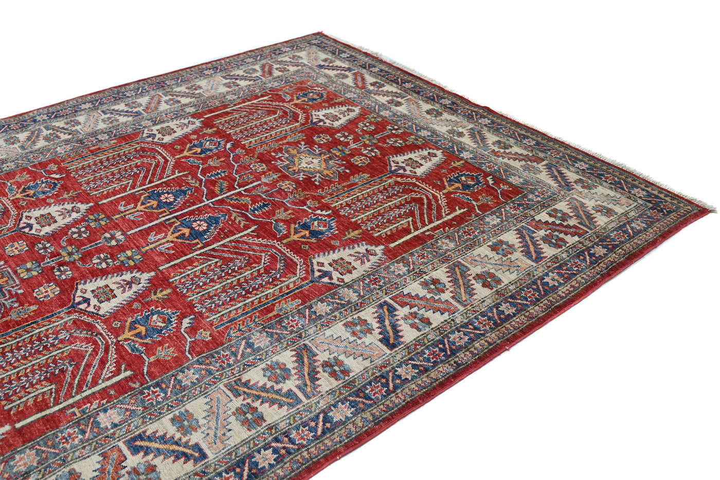 Super Kazak Afghan Rug – Scarlet Arbor