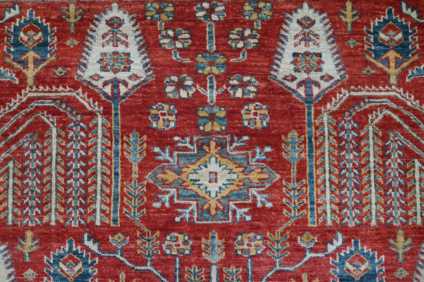 Super Kazak Afghan Rug – Scarlet Arbor