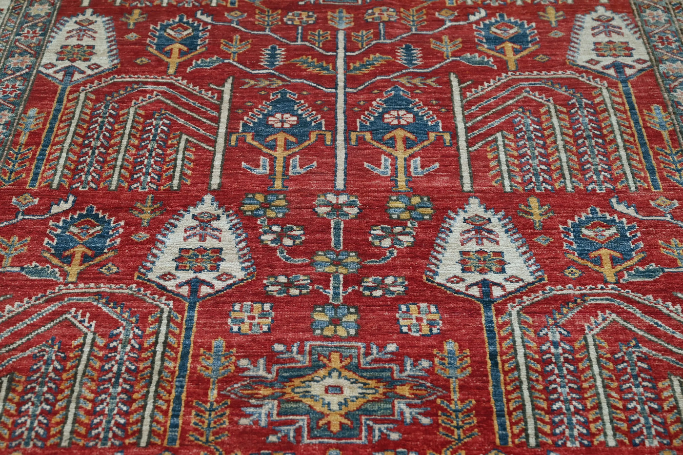 Super Kazak Afghan Rug – Scarlet Arbor