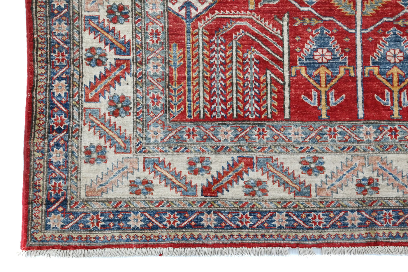 Super Kazak Afghan Rug – Scarlet Arbor