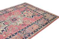Super Kazak Afghan Rug – Blush Geometric