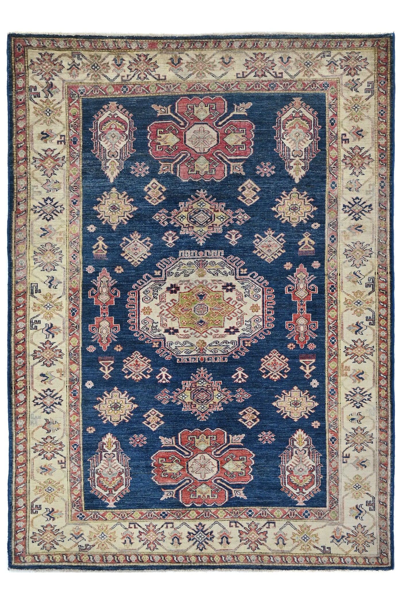 Super Kazak Afghan Rug – Midnight Starburst