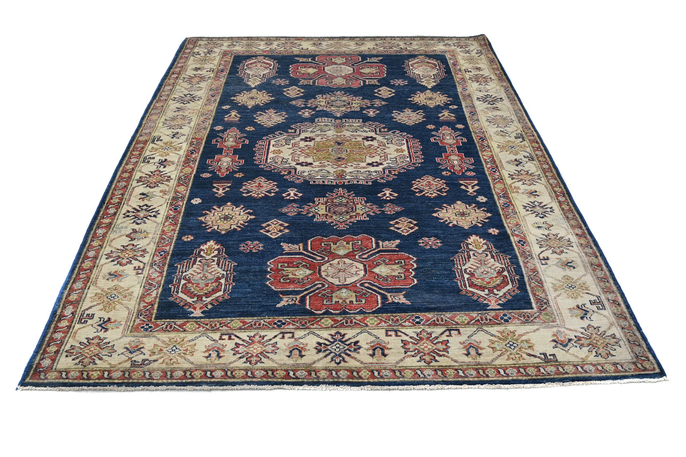 Super Kazak Afghan Rug – Midnight Starburst