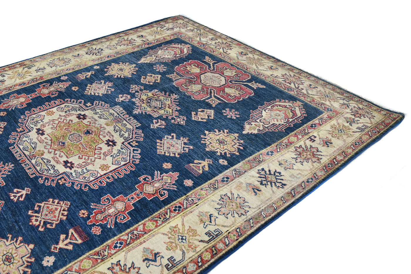 Super Kazak Afghan Rug – Midnight Starburst