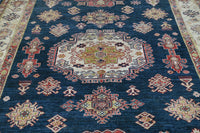 Super Kazak Afghan Rug – Midnight Starburst