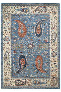Khorjin Afghan Rug – Azure Paisley