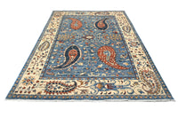 Khorjin Afghan Rug – Azure Paisley