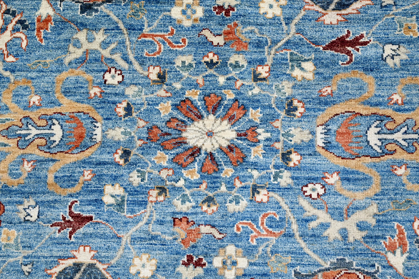 Khorjin Afghan Rug – Cobalt Patchwork